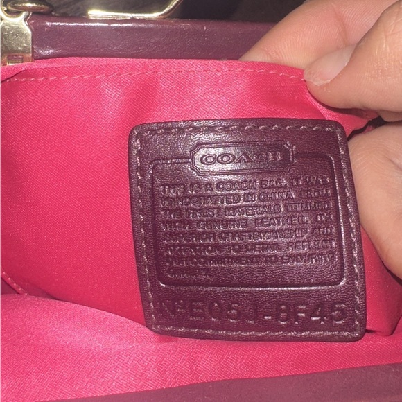 Coach Vintage Tweed Kisslock Top Handle Mini Bag Pink Purple Floral Chain Strap - Picture 14 of 14